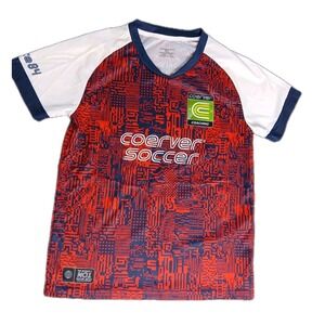 Coeruer‎ Coaching Shirt Soccer The Worlds #1 Jersey Red/White/Blue Size YL #462C